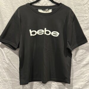 Bebe Sport Black Pull Over with White Logo and Mesh back